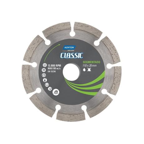 Disco diamantado refrigerado segmentado para concreto 110 mm - CLASSIC - Norton Menor preço em Disco diamantado refrigerado segmentado para concreto 110 mm - CLASSIC - Norton