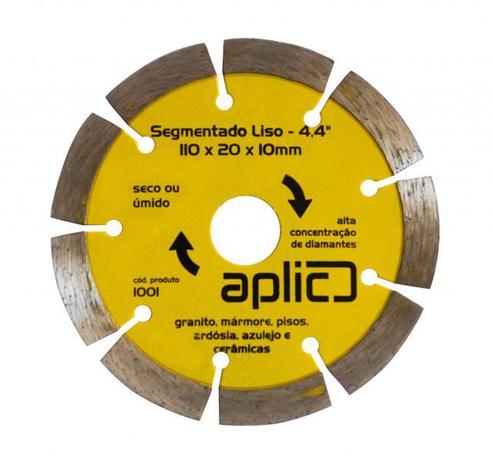 Disco Diamantado Segmentado Liso 110 x 20 x 10mm 5 Peças - Aplic Menor preço em Disco Diamantado Segmentado Liso 110 x 20 x 10mm 5 Peças - Aplic