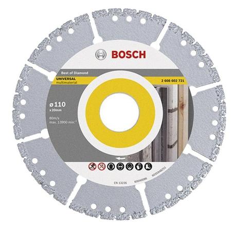 Disco Diamantado Segmentado Multimaterial 110 x 20mm 3mm 2608602721 - Bosch Menor preço em Disco Diamantado Segmentado Multimaterial 110 x 20mm 3mm 2608602721 - Bosch