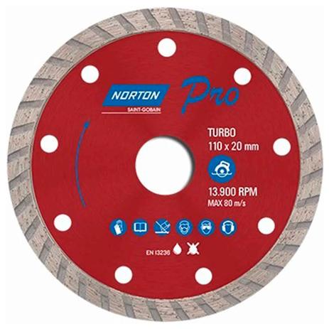 Disco Diamantado Turbo 110mm Norton Menor preço em Disco Diamantado Turbo 110mm Norton