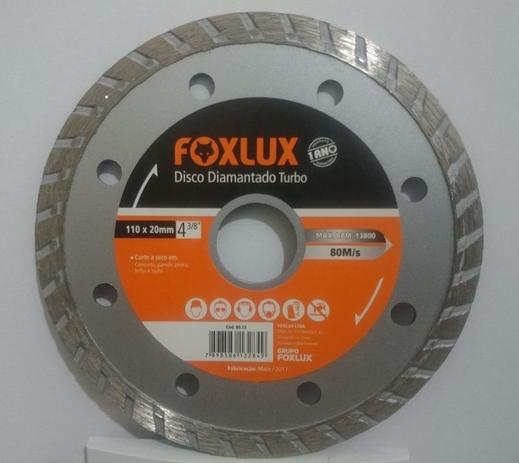 Disco Diamantado Turbo 110mm x 20mm 4 3/8 Pol. Foxlux Menor preço em Disco Diamantado Turbo 110mm x 20mm 4 3/8 Pol. Foxlux