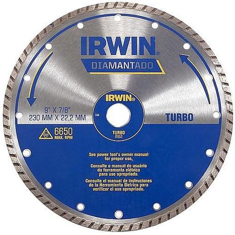 Disco Diamantado Turbo De 230mm X 22,2mm Irwin Menor preço em Disco Diamantado Turbo De 230mm X 22,2mm Irwin