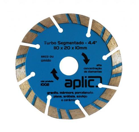 Disco Diamantado Turbo Segmentado 110 X 20 X 10mm - Aplic Menor preço em Disco Diamantado Turbo Segmentado 110 X 20 X 10mm - Aplic