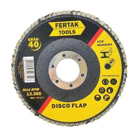 Disco flap 120 4.1/2 x 115mm - fertak Menor preço em Disco flap 120 4.1/2 x 115mm - fertak