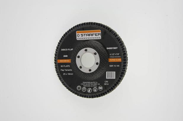 Disco Flap 4.1/2” 40 Starfer 10 unidades Menor preço em Disco Flap 4.1/2” 40 Starfer 10 unidades