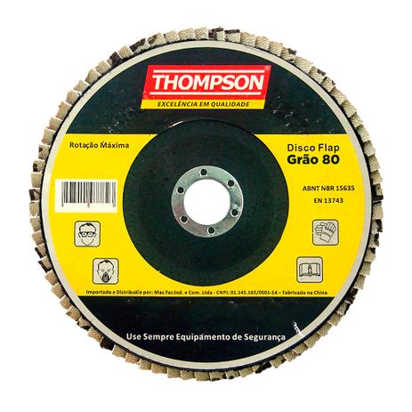 Disco Flap 4.1/2” Grão 80 Thompson Menor preço em Disco Flap 4.1/2” Grão 80 Thompson