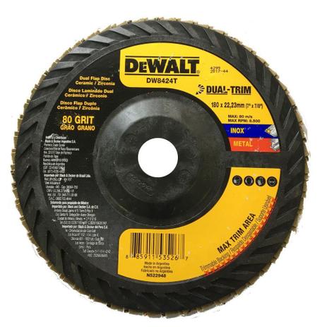 Disco Flap Dual-Trim 7 x 7/8 G80 Dewalt Menor preço em Disco Flap Dual-Trim 7 x 7/8 G80 Dewalt