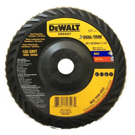 Disco Flap Dual-Trim 7x 7/8 G120 Dewalt Menor preço em Disco Flap Dual-Trim 7x 7/8 G120 Dewalt