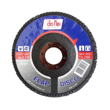 Disco Flap para Desbaste Grão 120 115x22mm Disflex Menor preço em Disco Flap para Desbaste Grão 120 115x22mm Disflex