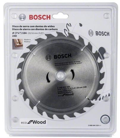 Disco para Serra Circular 184mm Bosch Eco 24 dentes - 2608644329 Menor preço em Disco para Serra Circular 184mm Bosch Eco 24 dentes - 2608644329
