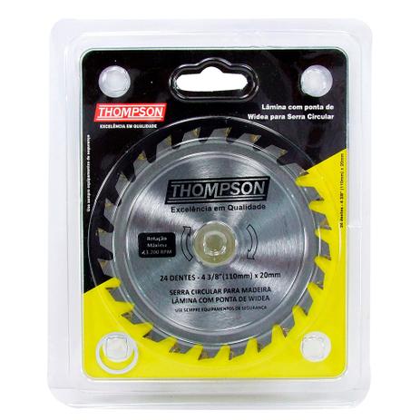 Disco Serra Circular Widea 24D 4 3/8”x20mm Thompson Menor preço em Disco Serra Circular Widea 24D 4 3/8”x20mm Thompson
