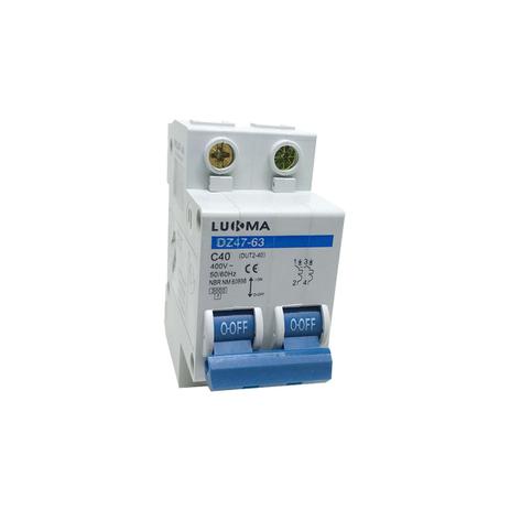 Disjuntor Bipolar 40A Curva C Din Mini Lukma Inmetro - Lcg eletro Menor preço em Disjuntor Bipolar 40A Curva C Din Mini Lukma Inmetro - Lcg eletro