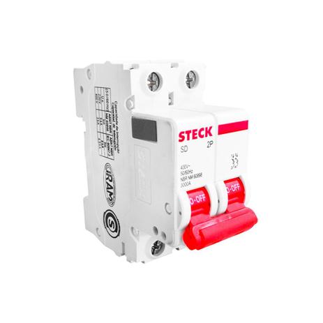 Disjuntor Bipolar Din 63a Curva C Sdd62c63 - Steck Menor preço em Disjuntor Bipolar Din 63a Curva C Sdd62c63 - Steck