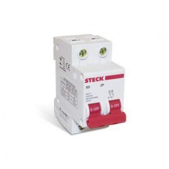 Disjuntor Bipolar Din Curva C 32A - Steck Menor preço em Disjuntor Bipolar Din Curva C 32A - Steck