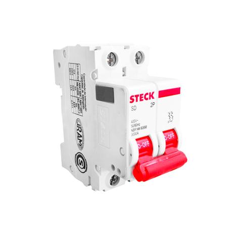 Disjuntor Mini Bipolar 70a Curva C - Sd62c70 - Steck Menor preço em Disjuntor Mini Bipolar 70a Curva C - Sd62c70 - Steck