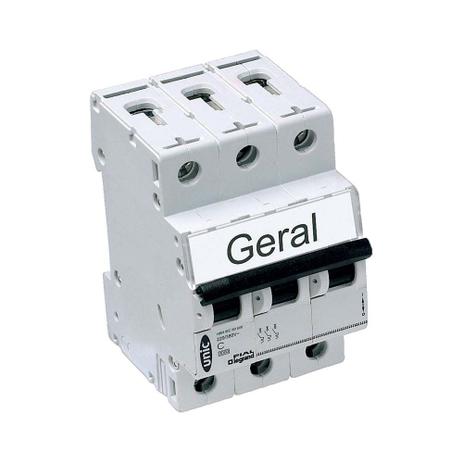Disjuntor tripolar Din 50A branco 220V/380V Pial Menor preço em Disjuntor tripolar Din 50A branco 220V/380V Pial