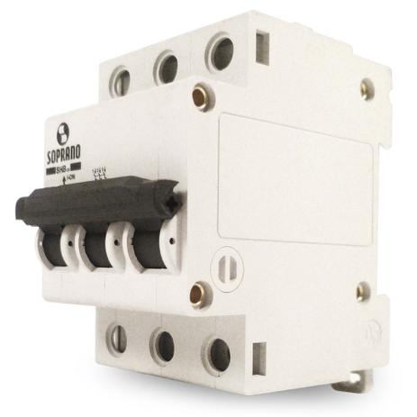 Disjuntor Tripolar Soprano 63a Din Branco Menor preço em Disjuntor Tripolar Soprano 63a Din Branco
