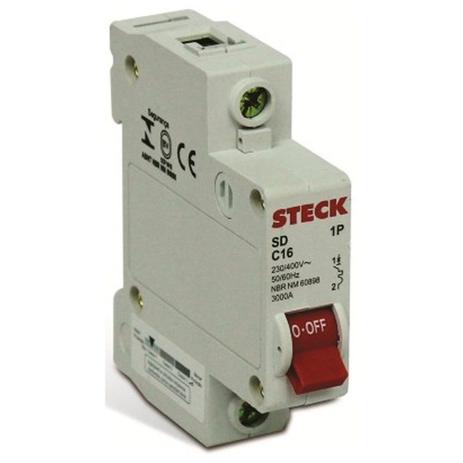 Disjuntor Unipolar 16A C 3kA SDD61C16 STECK Menor preço em Disjuntor Unipolar 16A C 3kA SDD61C16 STECK