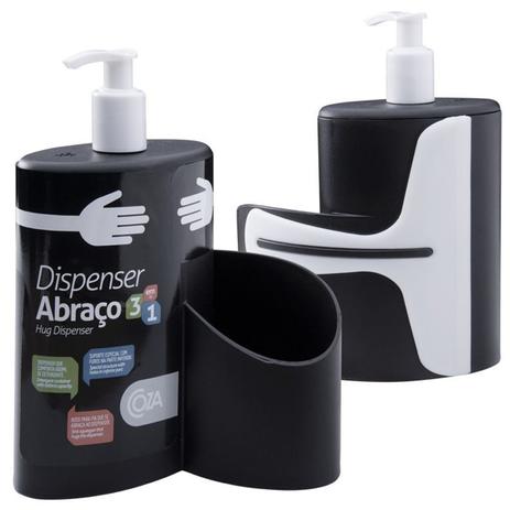 Dispenser Abraço 600ml Sobre A Pia, Com Rodinho Preto Coza. Menor preço em Dispenser Abraço 600ml Sobre A Pia, Com Rodinho Preto Coza.