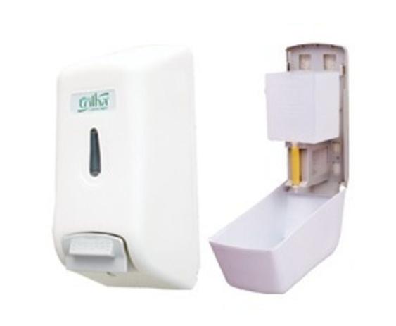 Dispenser c/ Reservatório p/ Sabonete Líquido Trilha Menor preço em Dispenser c/ Reservatório p/ Sabonete Líquido Trilha