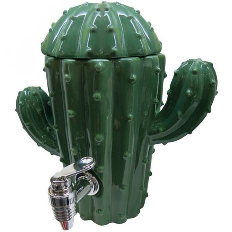 Menor preço em Dispenser Cerâmica Cactus With Arms 1,8L 26,7cmx25,5cmx14,5cm Urban Verde