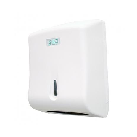 Dispenser Papel Toalha Toalheiro 2/3 Dobras Plus Line Branco - Trilha Menor preço em Dispenser Papel Toalha Toalheiro 2/3 Dobras Plus Line Branco - Trilha
