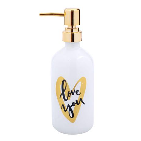 Dispenser para Sabonete Líquido de Vidro e Plástico Branco Love You 21cm Concepts Life é boa?