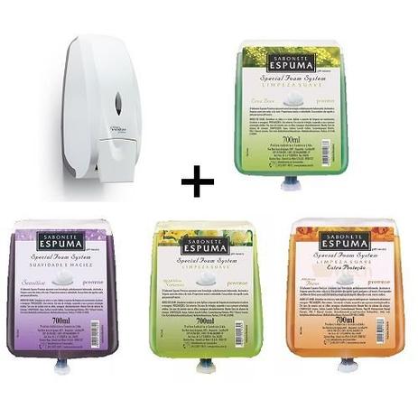 Dispenser Sabonete Espuma + 4 Sabonetes Espuma Premisse Menor preço em Dispenser Sabonete Espuma + 4 Sabonetes Espuma Premisse