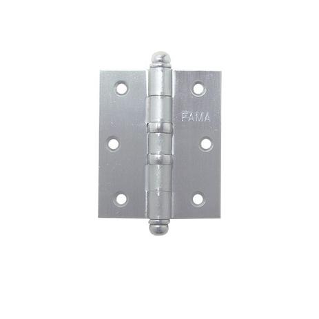 DOBRADIÇA 1535 COM ANEL 3.1/2x3” KIT COM 3 PEÇAS LATÃO CROMO FOSCO - Fama Menor preço em DOBRADIÇA 1535 COM ANEL 3.1/2x3” KIT COM 3 PEÇAS LATÃO CROMO FOSCO - Fama