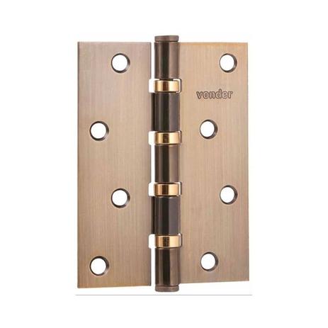 Dobradiça 4” anel rolamento latonada com 3 peças - Vonder Menor preço em Dobradiça 4” anel rolamento latonada com 3 peças - Vonder