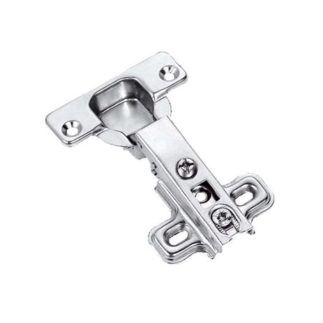 Dobradiça estampada para armário com calço 26mm baixa Bemfixa Menor preço em Dobradiça estampada para armário com calço 26mm baixa Bemfixa