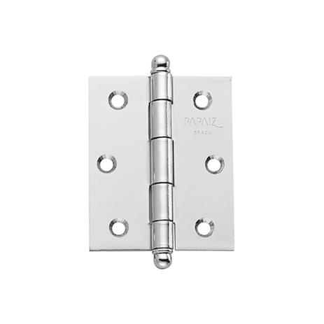 Dobradiça para Porta em Aço sem Anel 3.1/2x3” Cromado - Papaiz Menor preço em Dobradiça para Porta em Aço sem Anel 3.1/2x3” Cromado - Papaiz