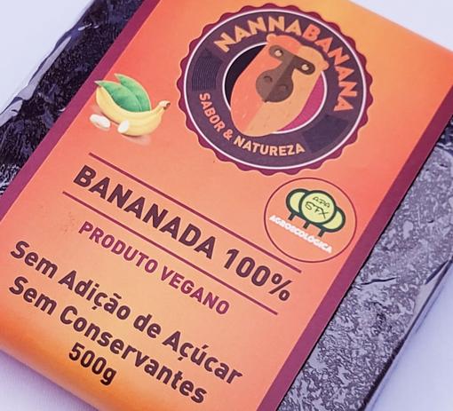 Doce de Banana NANNABANANA BARRA 500g 100%Natural Sem Adição de Açúcar/Conservante/Glúten Vegano -