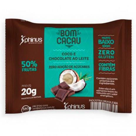 Doce de Coco e Chocolate ao Leite Sem Adição de Açúcares Sem Glúten 20g - Phinus Menor preço em Doce de Coco e Chocolate ao Leite Sem Adição de Açúcares Sem Glúten 20g - Phinus