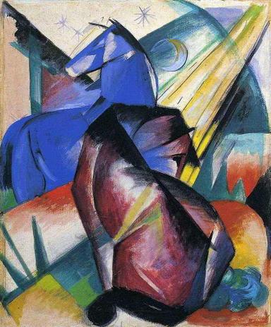 Dois Cavalos: Vermelho e Azul - Franz Marc - Tela 60x72 Para Quadro - Santhatela é boa?