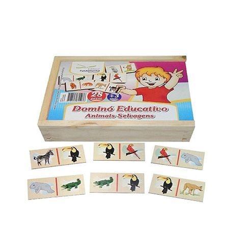 Dominó Educativo Animais Selvagens com 28 peças - Editora fundamental Menor preço em Dominó Educativo Animais Selvagens com 28 peças - Editora fundamental