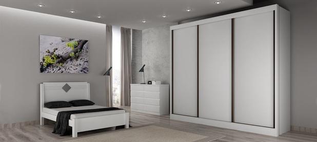 Dormitório Casal Completo 3 portas e 14 gavetas branco Toulon Novo Horizonte Menor preço em Dormitório Casal Completo 3 portas e 14 gavetas branco Toulon Novo Horizonte