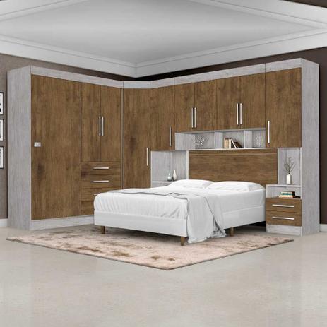 Dormitório Completo Georgia J&A Avelã / Jequitibá Para Cama Box 1,38M Casal - Ja Móveis Menor preço em Dormitório Completo Georgia J&A Avelã / Jequitibá Para Cama Box 1,38M Casal - Ja Móveis