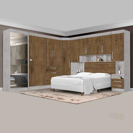 Dormitório Completo Georgia JA Avelã / Jequitibá Para Cama Box 1,38M Casal - Ja Móveis Menor preço em Dormitório Completo Georgia JA Avelã / Jequitibá Para Cama Box 1,38M Casal - Ja Móveis