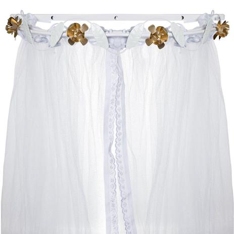 Dossel Parede Flores Douradas Com Mosquiteiro Quarto Bebê Infantil Menina Menino - Potinho de mel Menor preço em Dossel Parede Flores Douradas Com Mosquiteiro Quarto Bebê Infantil Menina Menino - Potinho de mel
