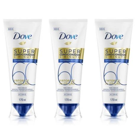 Dove Fator Nutrição 6.0 Condicionador 170ml (Kit C/03) Menor preço em Dove Fator Nutrição 6.0 Condicionador 170ml (Kit C/03)