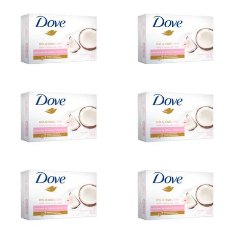 Dove Leite De Coco Sabonete 90g (Kit C/06) Menor preço em Dove Leite De Coco Sabonete 90g (Kit C/06)