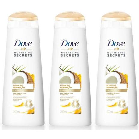 Dove Ritual De Reparação Shampoo 200ml (Kit C/03) Menor preço em Dove Ritual De Reparação Shampoo 200ml (Kit C/03)