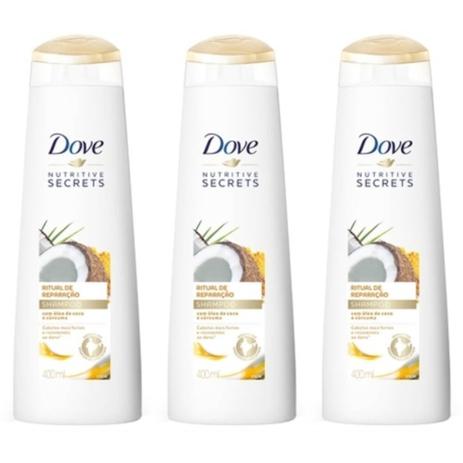 Dove Ritual De Reparação Shampoo 400ml (Kit C/03) Menor preço em Dove Ritual De Reparação Shampoo 400ml (Kit C/03)