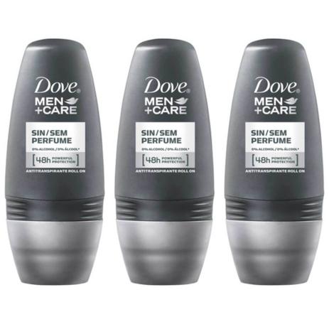 Dove S/ Perfume Desodorante Rollon Masculino 50ml (Kit C/03) Menor preço em Dove S/ Perfume Desodorante Rollon Masculino 50ml (Kit C/03)