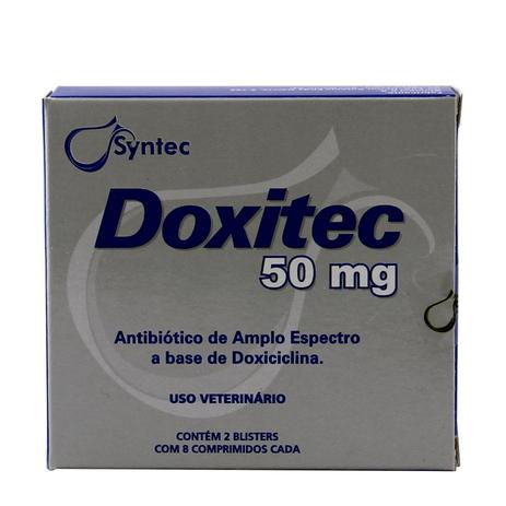 Doxitec 50mg Antibiótico Cães e Gatos 16 comprimidos - Syntec Menor preço em Doxitec 50mg Antibiótico Cães e Gatos 16 comprimidos - Syntec