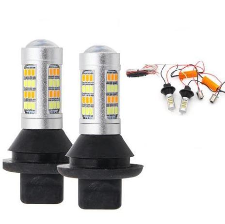 Drl Led Luz Diurna 2835 42 Smd Switchback Branco/Âmbar - Par - Lymoyo Menor preço em Drl Led Luz Diurna 2835 42 Smd Switchback Branco/Âmbar - Par - Lymoyo