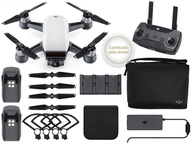 Drone Spark Fly More Combo White Alpine Com Radio Controle CP.PT.000909 Homologado DJI Menor preço em Drone Spark Fly More Combo White Alpine Com Radio Controle CP.PT.000909 Homologado DJI