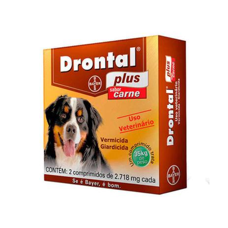 Drontal Plus Sabor Carne Para Cães (2 comprimidos) 35kg - Bayer Menor preço em Drontal Plus Sabor Carne Para Cães (2 comprimidos) 35kg - Bayer