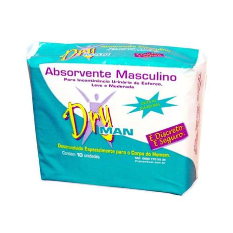 Dry Man Absorvente Masculino C/10 Menor preço em Dry Man Absorvente Masculino C/10